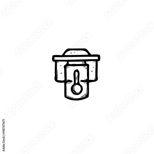 Stylized drawing depicting a simple, isolated coffee dripper illustration