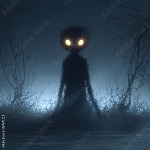 Mysterious creature shrouded in dark mist.