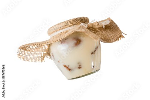Jar with meat in pork fat
