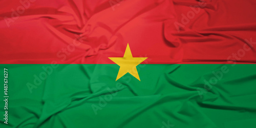 Isolated Burkina National Flag in the Wind – Motion Concept