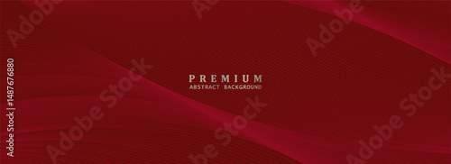 Premium background design with elegant red line pattern. Horizontal template for digital luxury business banner, formal invitation, luxury voucher, prestigious gift certificate