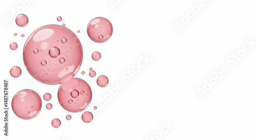 abstract,  bubbles,  pink, Abstract Pink Bubbles on White Background