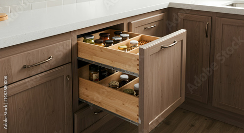 kitchen,  drawer,  spices, Organized Kitchen Spice Drawer