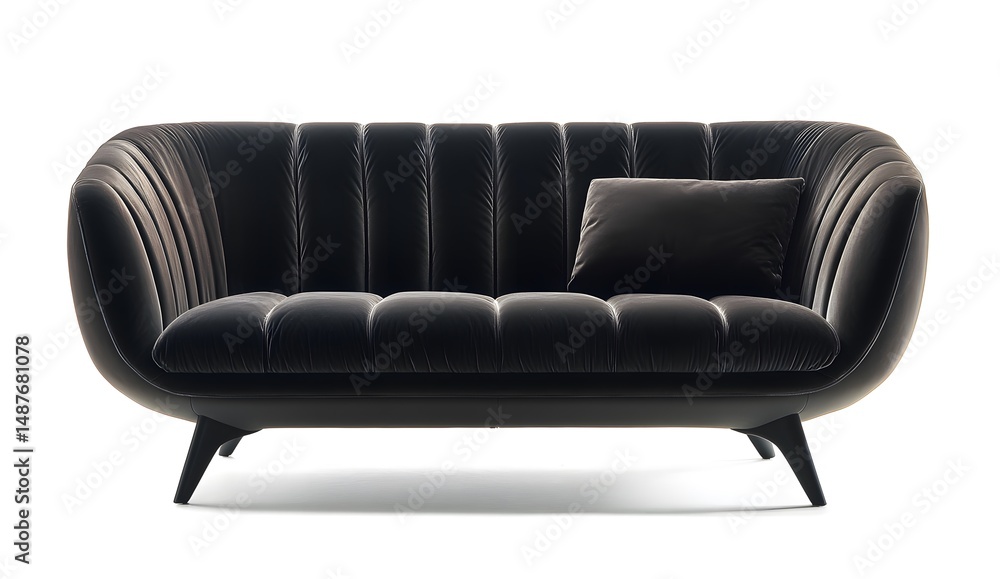 Fototapeta premium Brown unusual sofa. Interior design concept. Isolated object on white background.