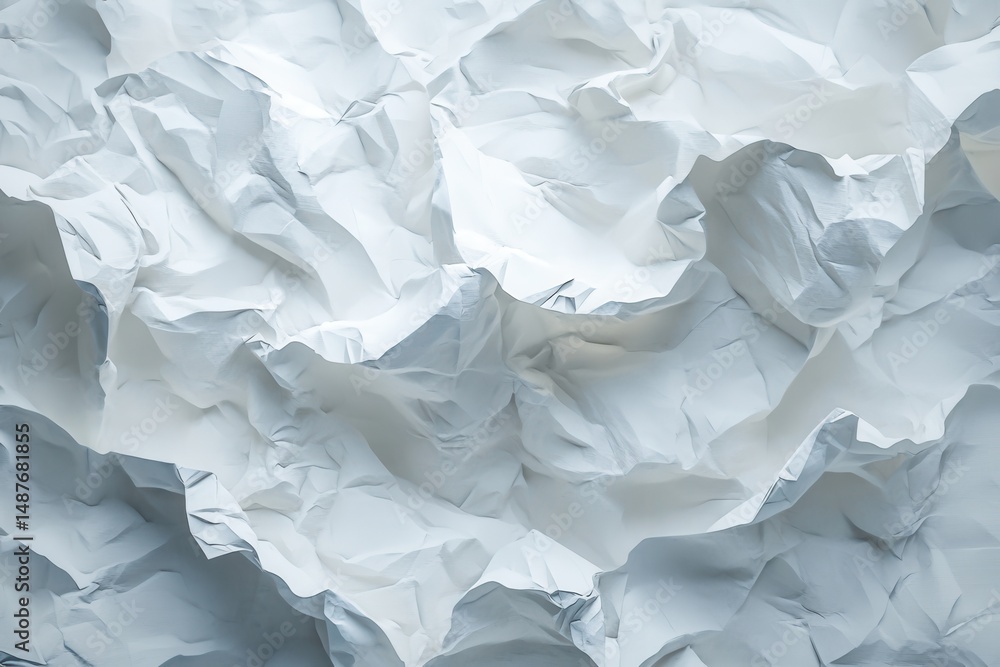 Fototapeta premium Abstract Crumpled White Paper Texture Background