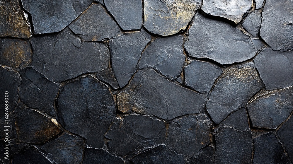 Fototapeta premium Black stone texture abstract background image