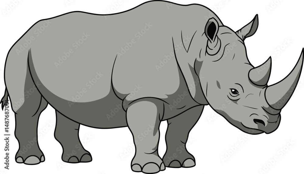 Fototapeta premium Minimalist Rhino Vector