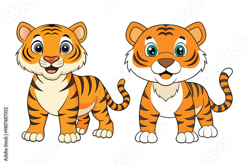 Cute Tiger Animal Vector Illustration