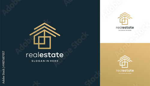 Modern Home Real estate logo design abstract