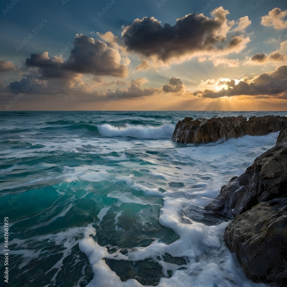 Fototapeta premium sunset on the beach