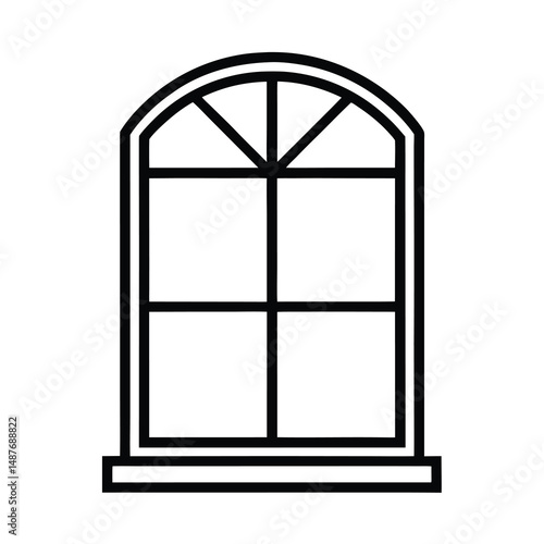 black window isolated on white