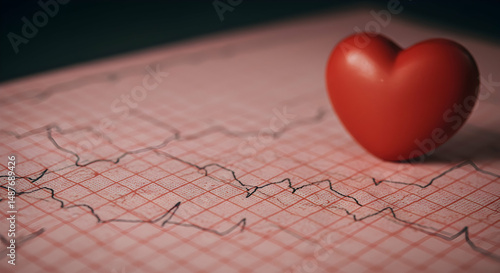 heart,  health,  ekg, Heart Health Red Heart on EKG