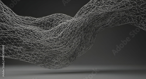 abstract,  background,  black, Abstract Wireframe Mesh Network