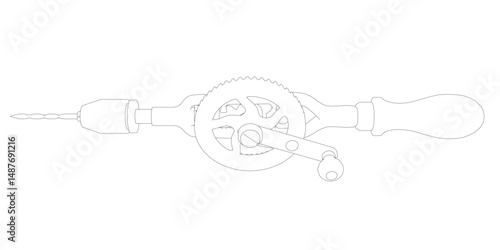 A tool that is used to tighten or loosen screws. The tool is a screwdriver. The screwdriver is black contour