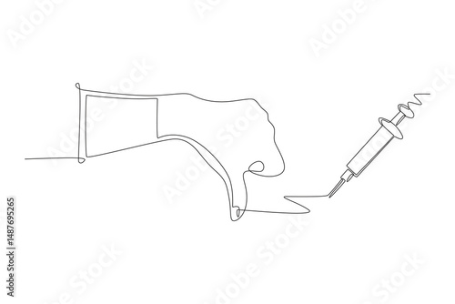 Anti drug day concept one-line drawing