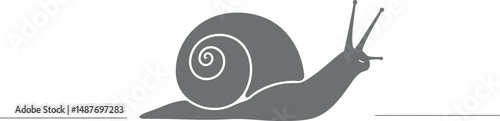 Minimalist Snail Vector on White