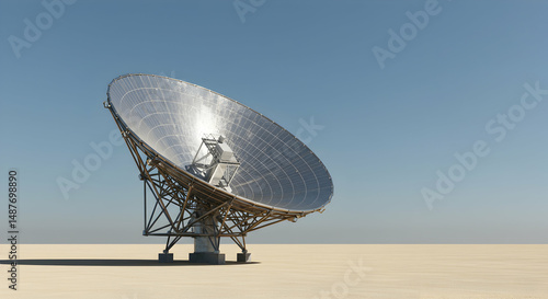 satellite,  dish,  antenna, Satellite Dish in Desert Landscape