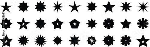 Shine star sparkle vector set. Sparkle star icons collection. Shine icon. Decorative twinkle and bursts forms, abstract shining flash symbols shapes, geometric graphic elements