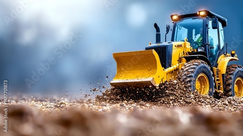 Bulldozer Leveling Soil