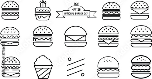 A vector set features icon illustrations of decorated Easter eggs, a sweet collection perfect for holiday designs