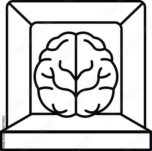 A brain is shown in a box