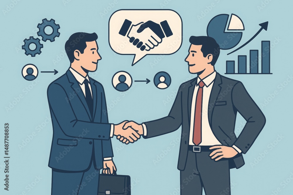 Business meeting: the moment of concluding a deal Business meeting: the moment of concluding a deal