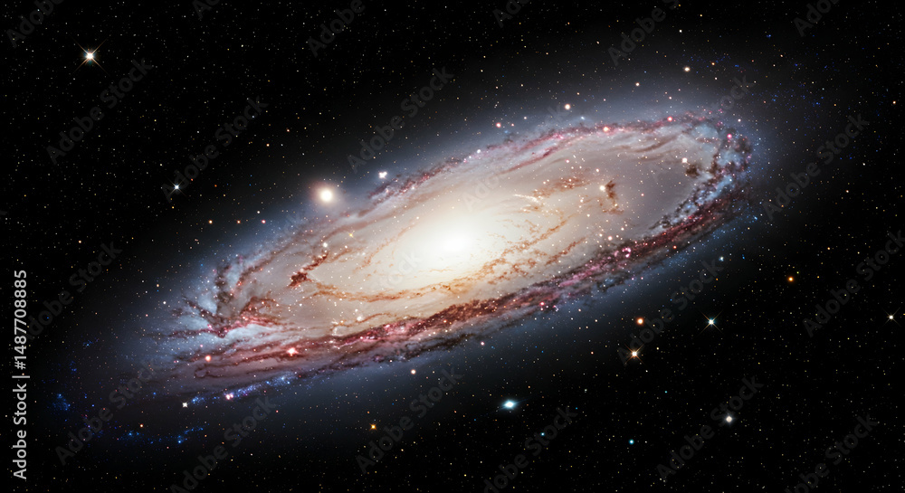 Fototapeta premium galaxy, spiral galaxy, space, Majestic Spiral Galaxy in Deep Space