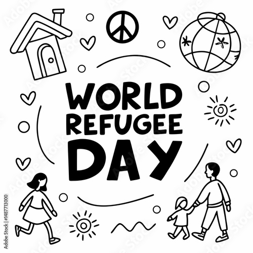 WORLD REFUGEE DAY vector illustration