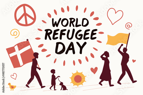 WORLD REFUGEE DAY vector illustration
