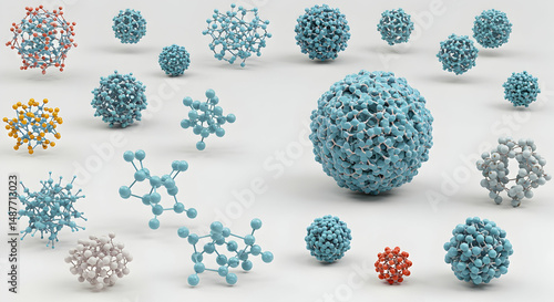 molecule,  molecules,  molecular, Molecular Structures Diverse Spheres and Bonds