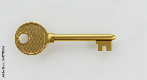 golden key,  key,  gold, Golden Key on White Background
