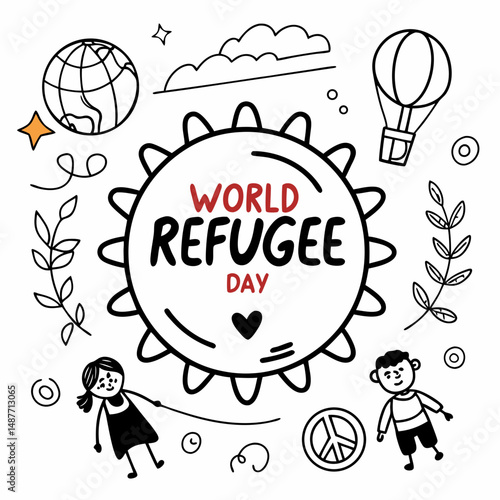 WORLD REFUGEE DAY vector illustration