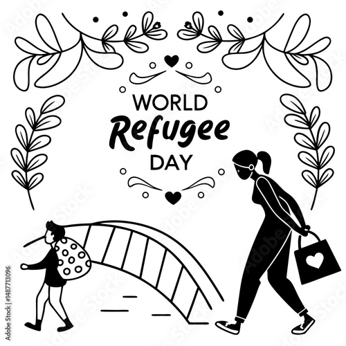 WORLD REFUGEE DAY vector illustration