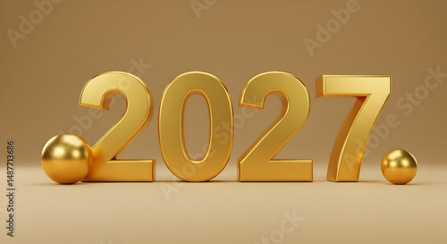 2027,  New Year,  New Years, Golden 2027 New Year's Eve Design