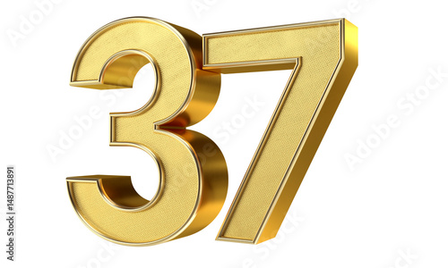 Bling Bling Diamond Gold Number 37 3D Text Effect