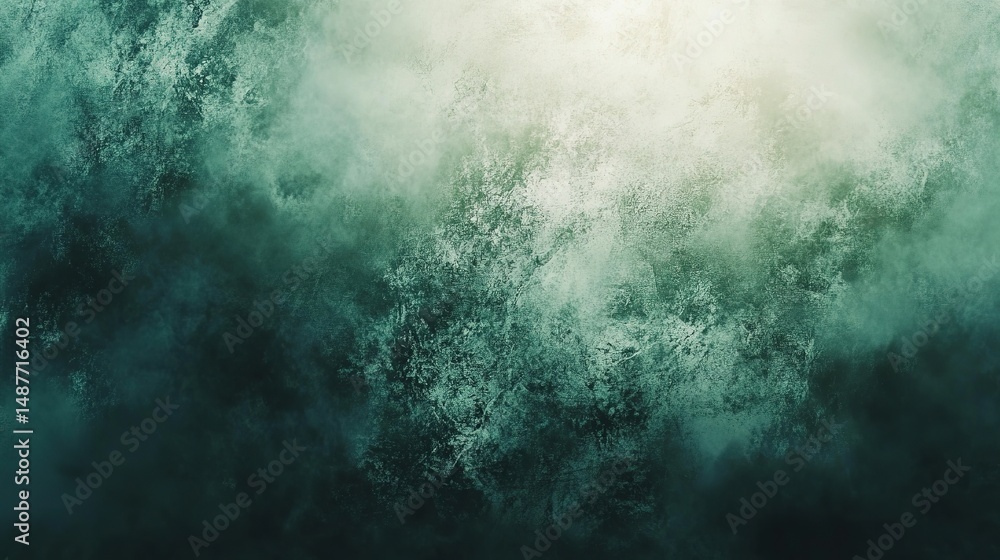 Obraz premium Green abstract texture with grunge canvas effect, gradient lighting, minimal composition. 