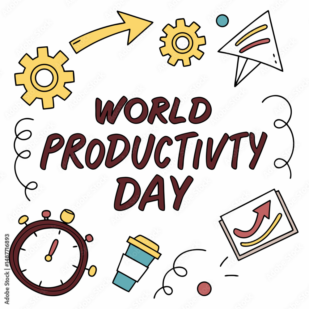 Fototapeta premium WORLD PRODUCTIVITY DAY vector illustration