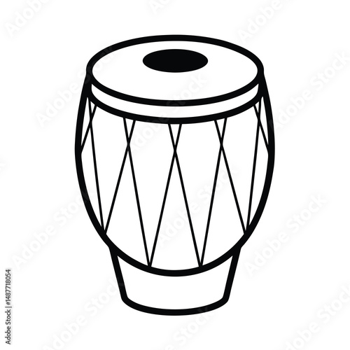 tabla percussion instrument vector outline