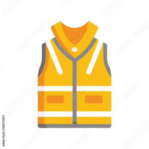Flat and Minimal High visibility vest logo vector illustration isolated on white background