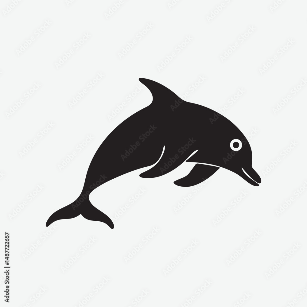 Obraz premium High-Quality Dolphin Silhouette Vectors | Elegant and Artistic Dolphin Silhouettes