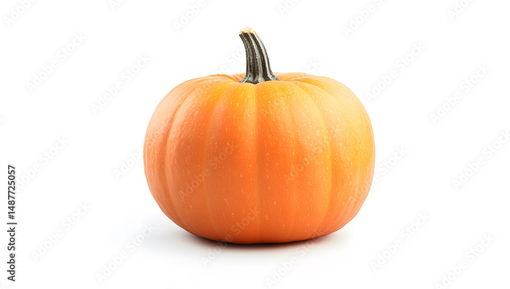 Single ripe orange pumpkin isolated on white Single ripe orange pumpkin isolated on white