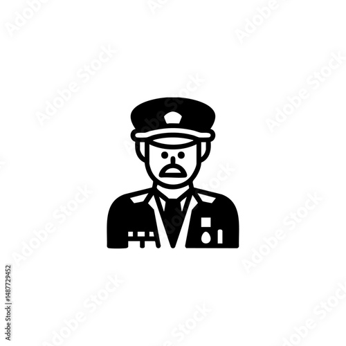 Army commander icon logo flat vector design