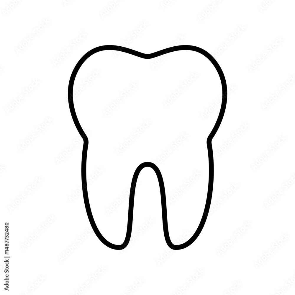 Tooth icon. Tooth outline vector illustration Tooth icon. Tooth outline vector illustration