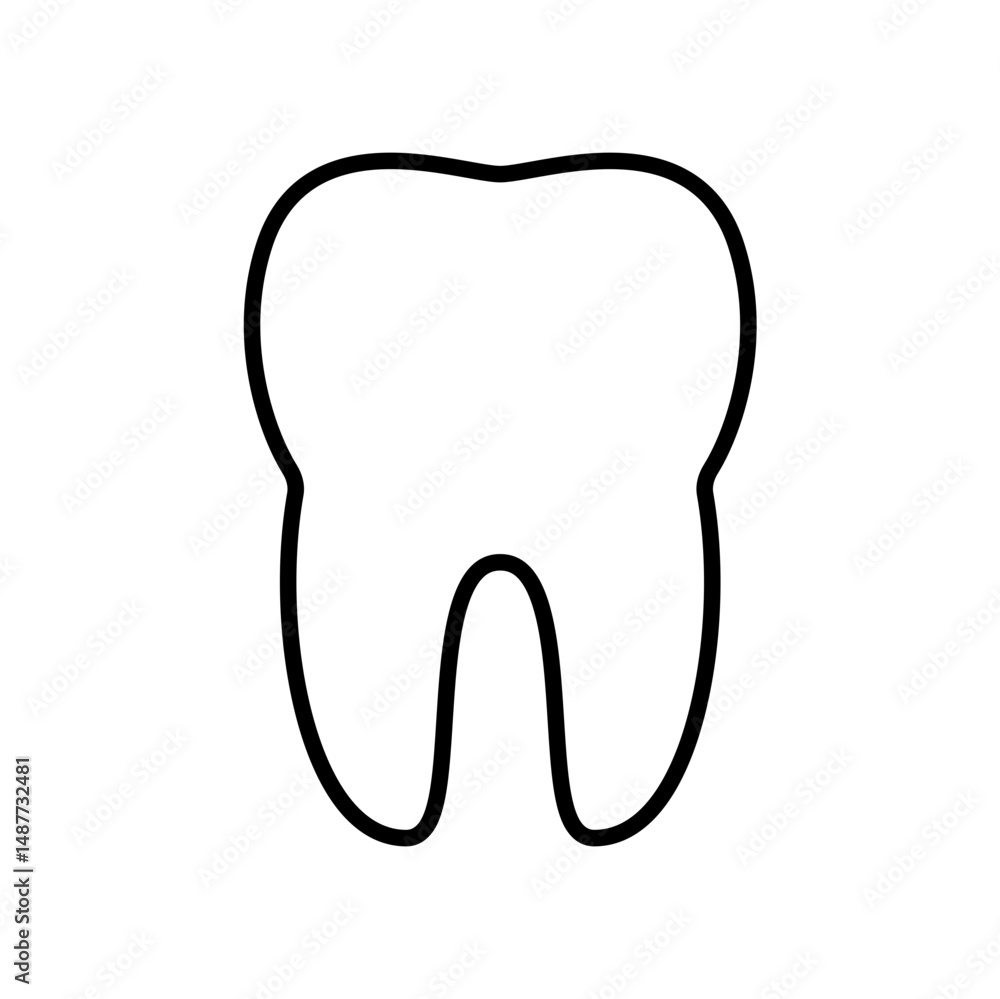 Tooth icon. Tooth outline vector illustration Tooth icon. Tooth outline vector illustration