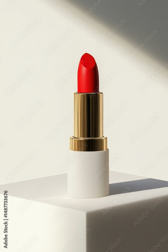 cosmetic product shot, lipstick tube on pure white background, minimalist styling, premium beauty concept cosmetic product shot, lipstick tube on pure white background, minimalist styling, premium beauty concept