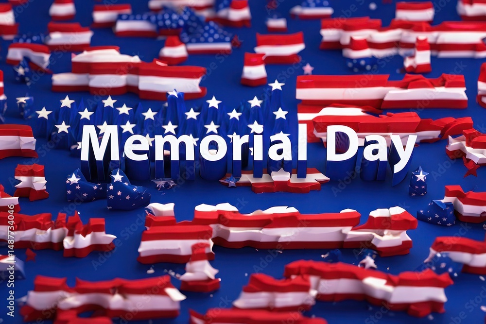 Obraz premium American flag memorial day tribute abstract design