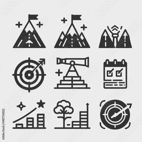 A set of icons for a construction site