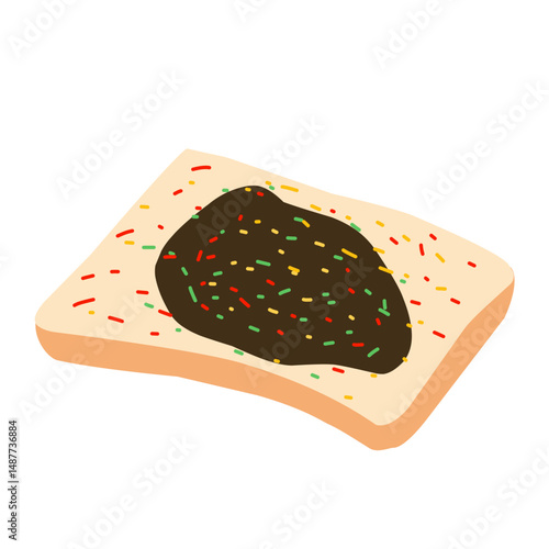 Flat design illustration of bread with various fillings 