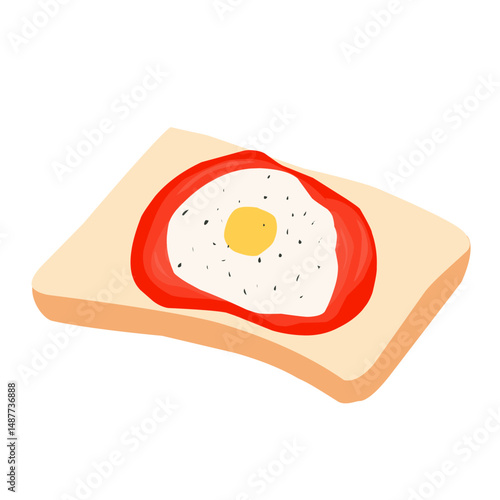 Flat design illustration of bread with various fillings 