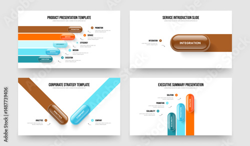 Financial Innovation 5 1 2 3 Option Diagram Slideshow Design Bundle. Visual Proposal Five One Two Three Step Infographic Frame Template Vector Illustration Collection.